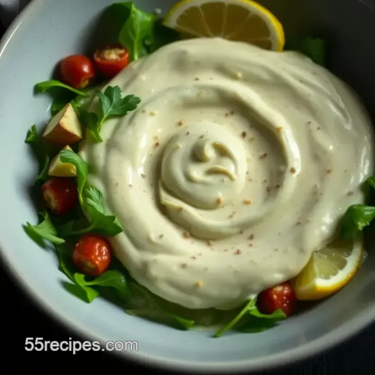Creamy Dairy-Free Caesar Dressing presentation