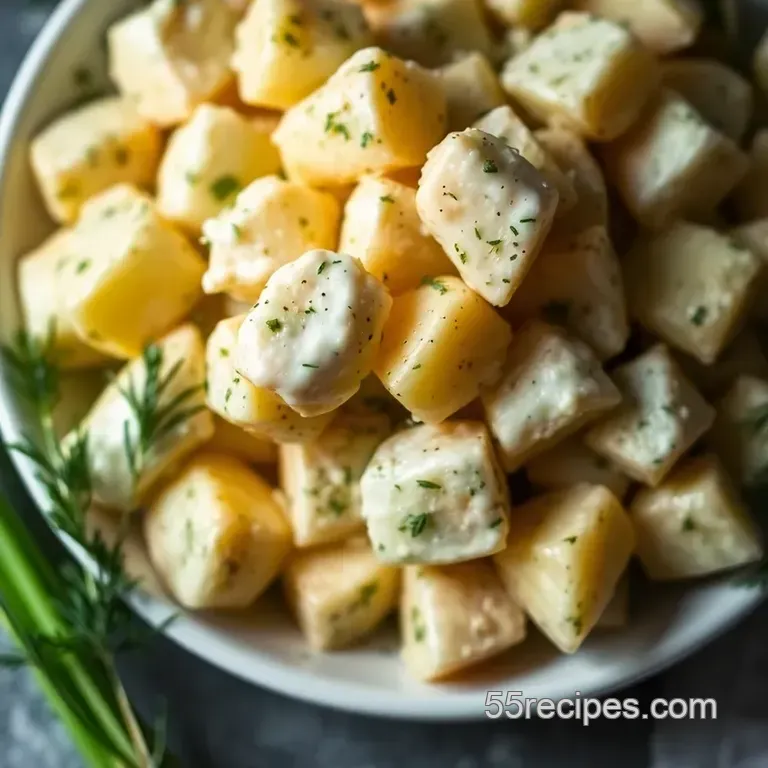 Creamy Dill Potato Salad with Dried Dill presentation