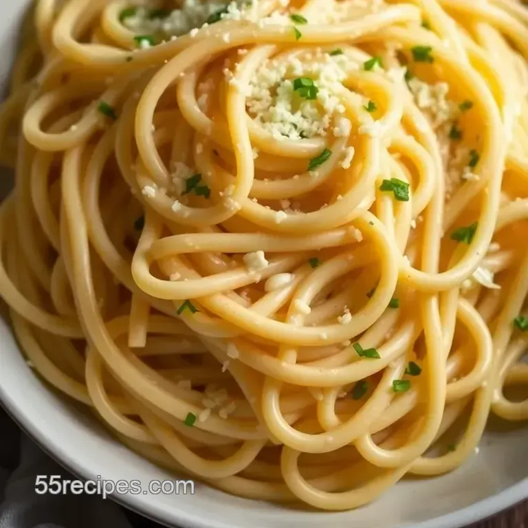 Creamy Garlic Parmesan Carba Nada Pasta presentation