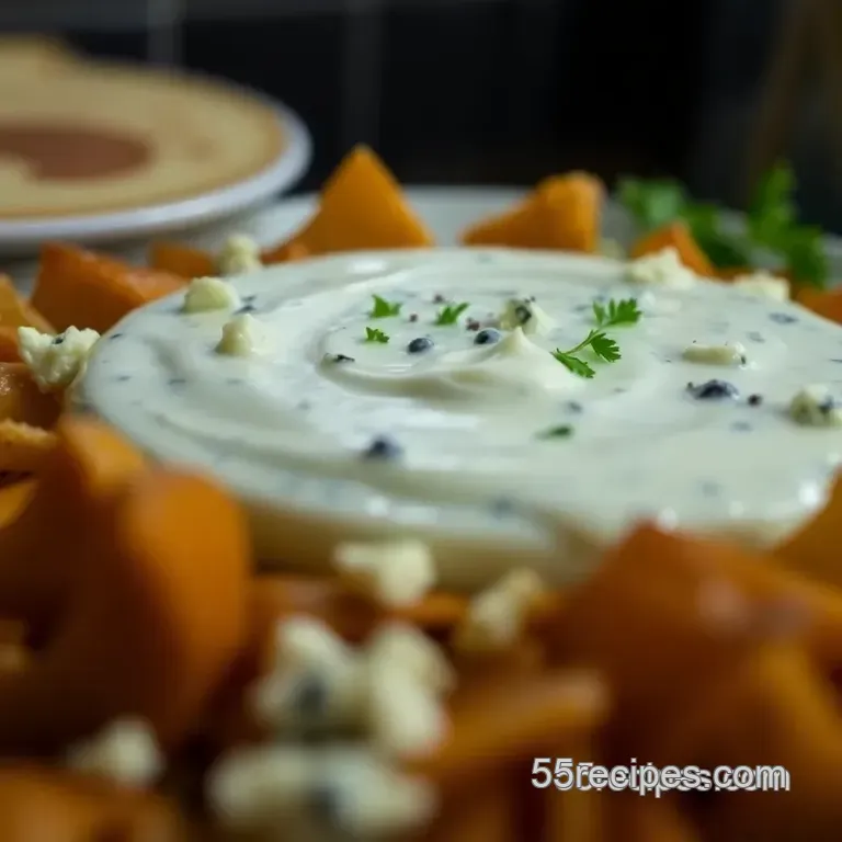 Creamy Homemade Blue Cheese Dressing presentation