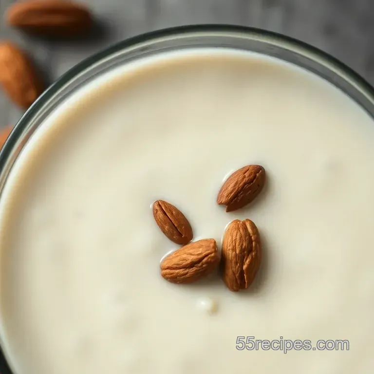 Creamy Homemade Silk Almond Milk presentation
