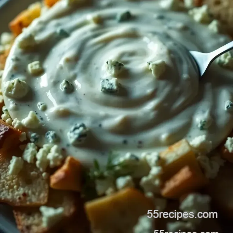 Creamy Tangy Steakhouse Blue Cheese Dressing presentation
