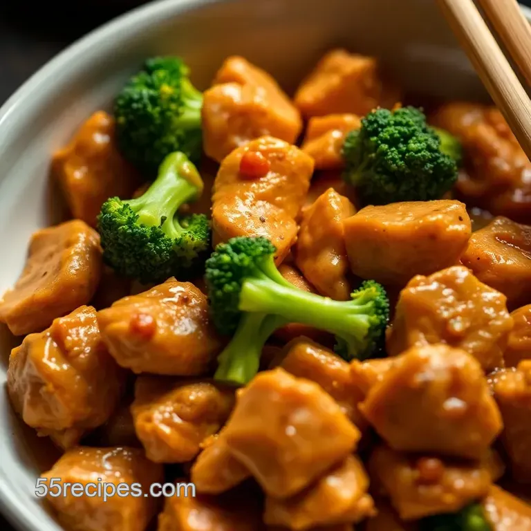 Creamy Thai Peanut Butter Chicken Stir Fry presentation