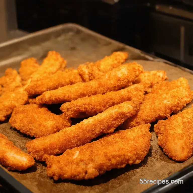 Crispy Baked Chicken Strips presentation
