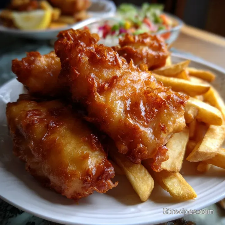 Fish and Chips: Crispy Beer-Battered Cod Meal