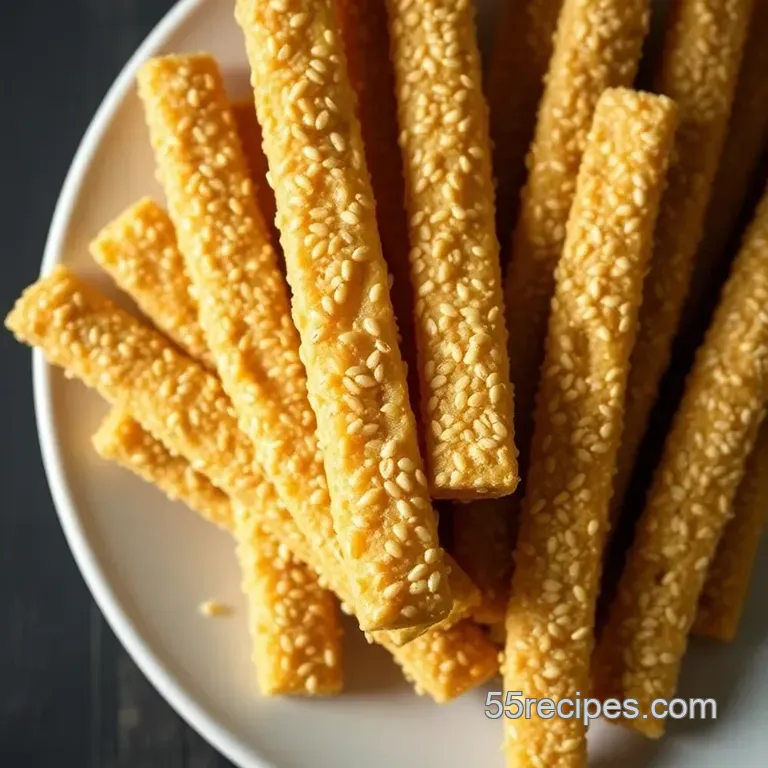 Crunchy Sesame Seed Sticks: a Delightful Snack presentation