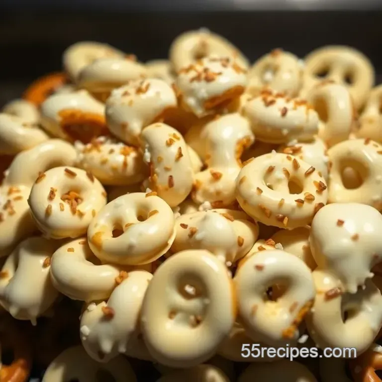 Decadent White Chocolate Covered Pretzels