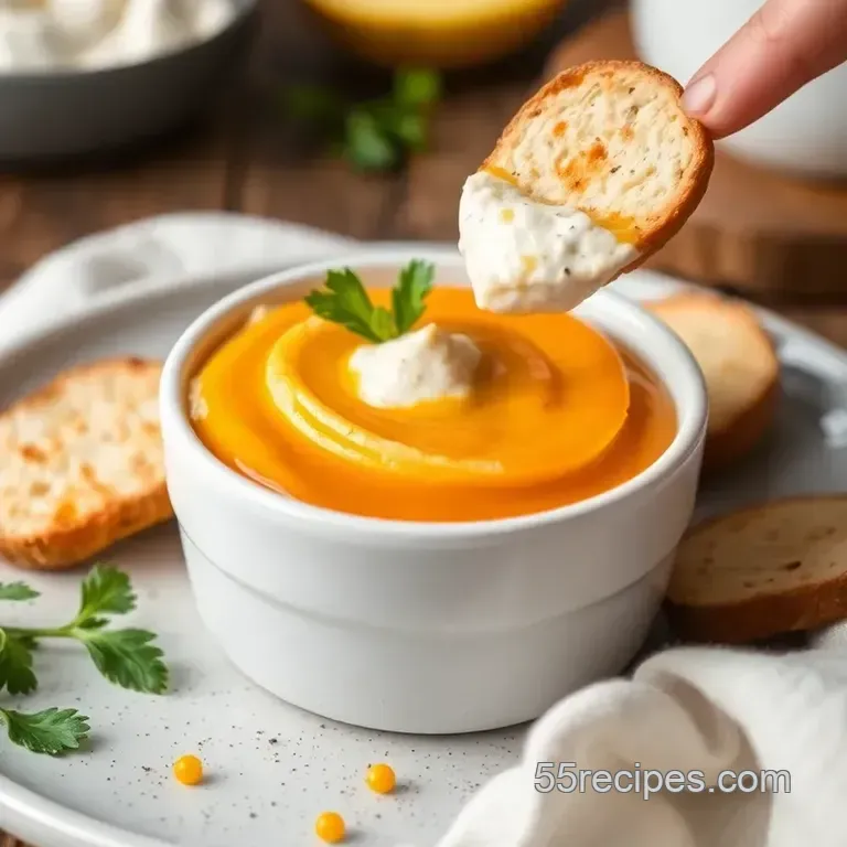 Tangy Vegan Cream Cheese Dip: a Zesty Delight presentation