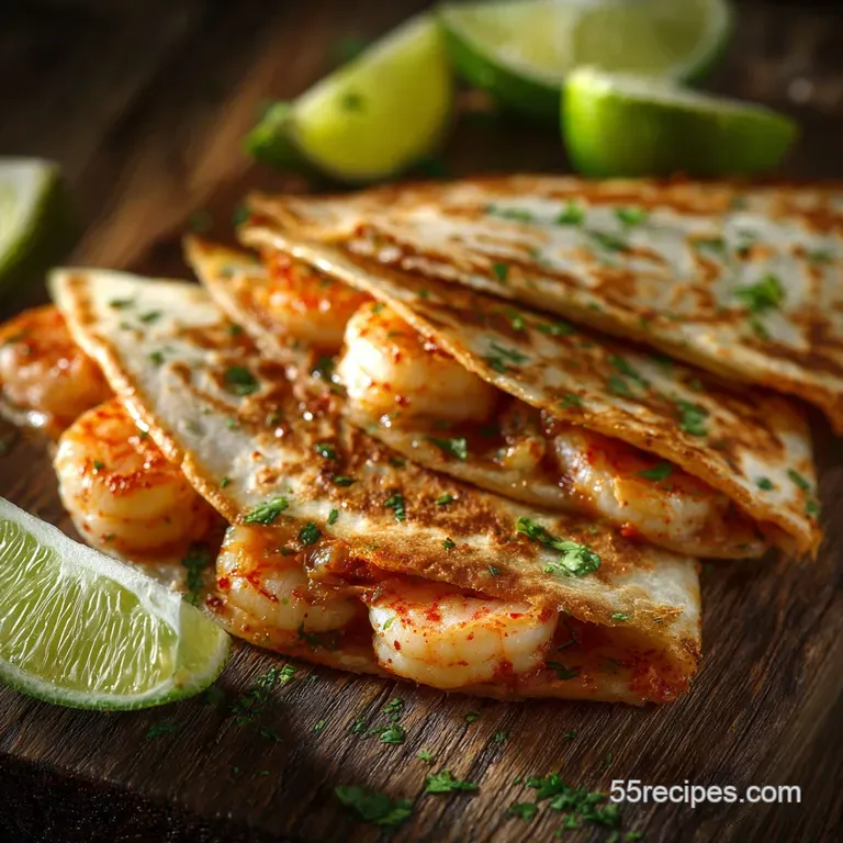 Shrimp Quesadilla Recipe: Coastal Chili-Lime with Smoky Monterey Jack presentation