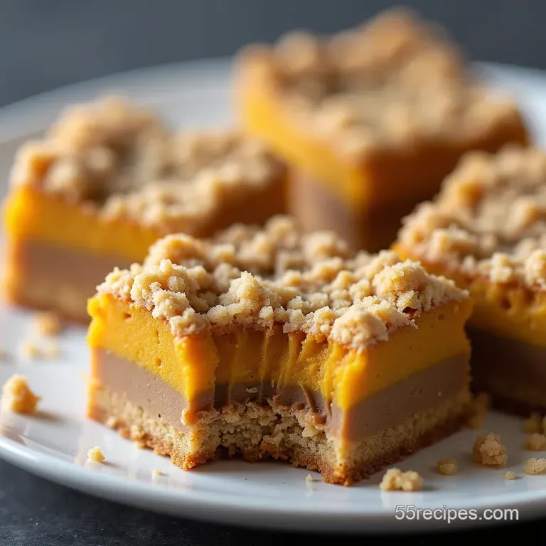The No Fuss Canned Pumpkin Recipes Streusel Bars The No Fuss Autumn Bake Creamy Canned Pumpkin Streusel Bars