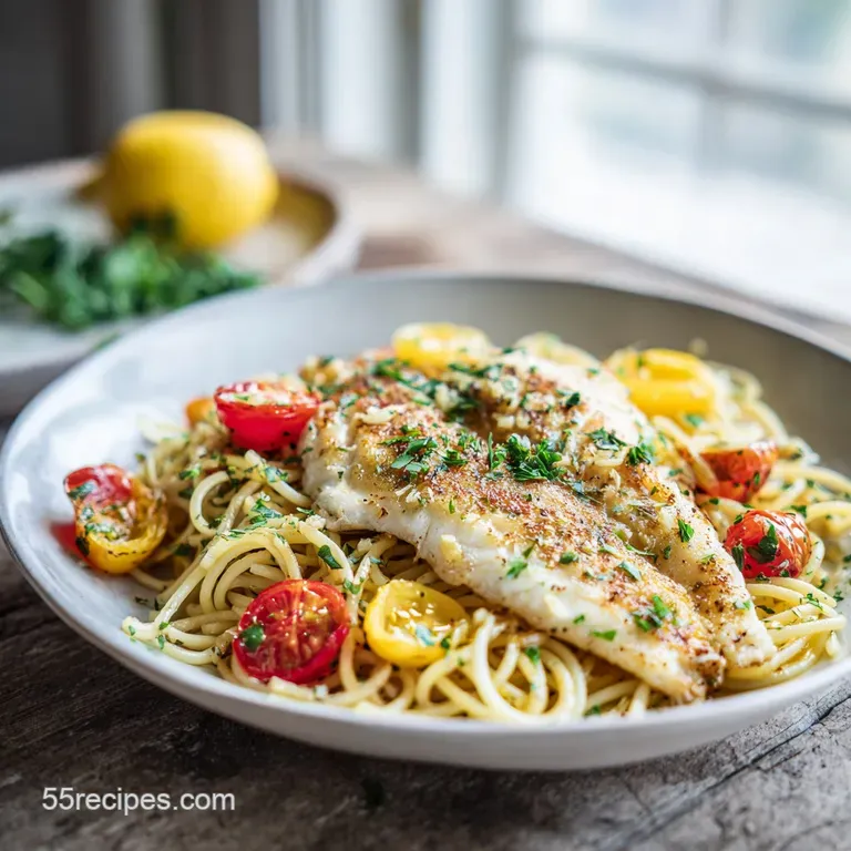Tilapia with Spaghetti: Zesty Lemon Garlic