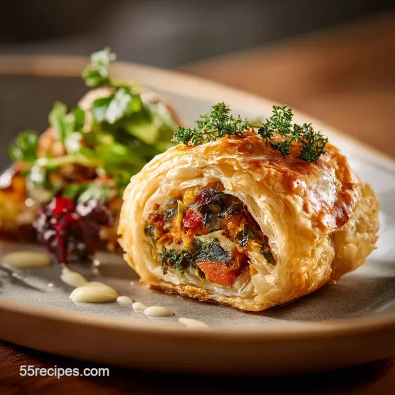 Vegetable Roll: the Ultimate Savoury Puff Pastry Picnic Treat presentation