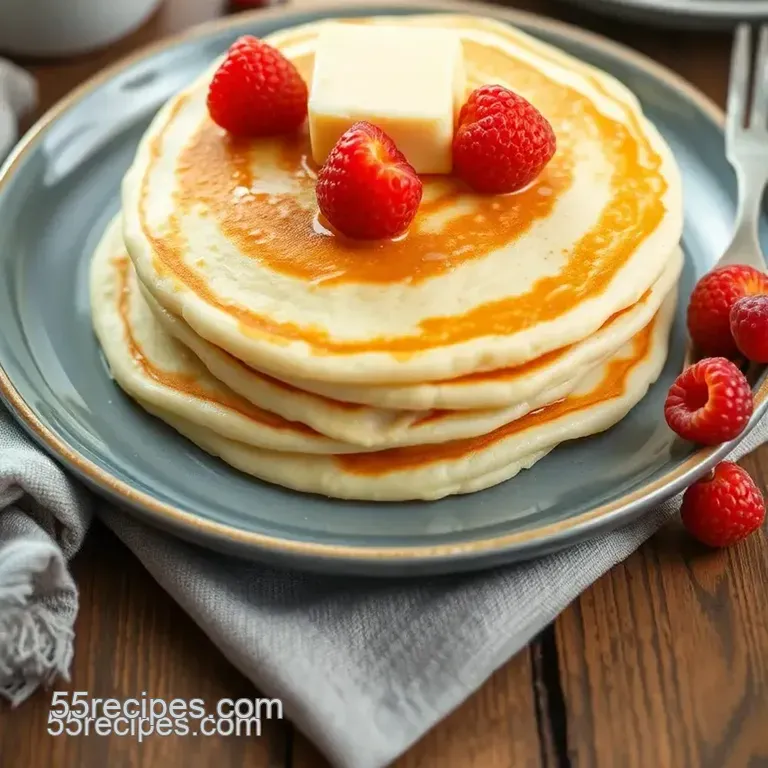 Fluffy Lactose-Free Milk Powder Pancakes presentation