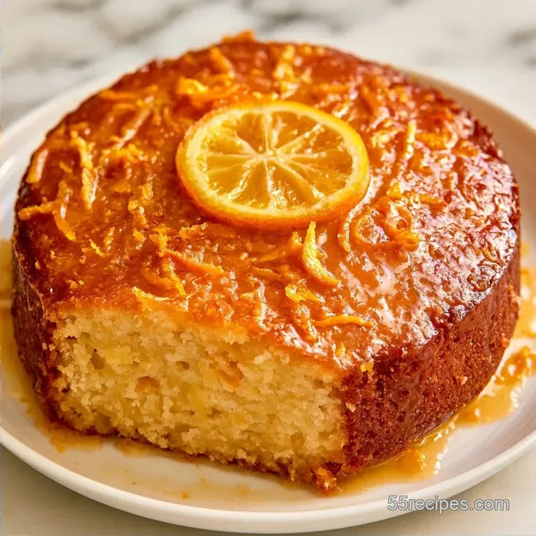 German Orange Sour Cream Cake with Almond Flour