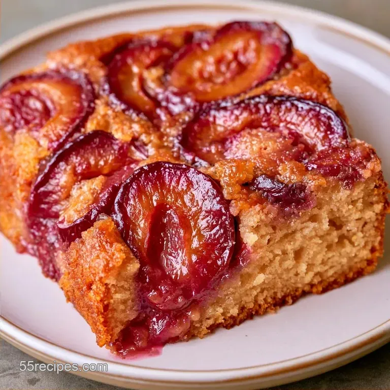 Healthy German Plum Sheet Cake with Greek Yogurt