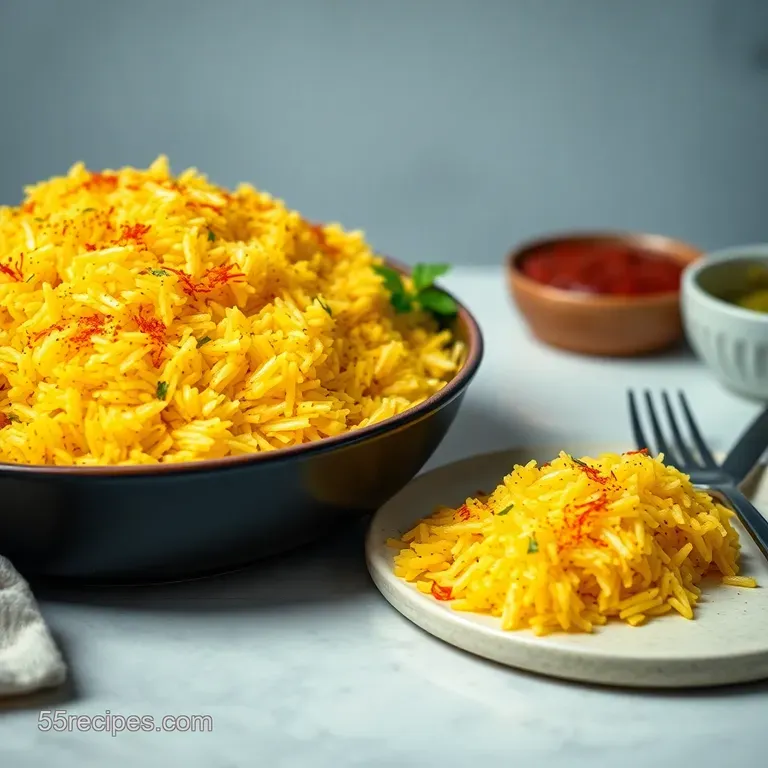 Golden Saffron Rice: Aromatic Perfection presentation