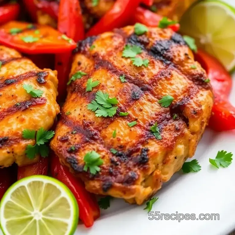 Grilled Chicken with Roasted Peppers: a 40-Minute Delight presentation