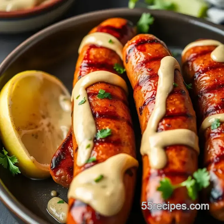 Grilled Sausages with Tasty Mayo Twist presentation