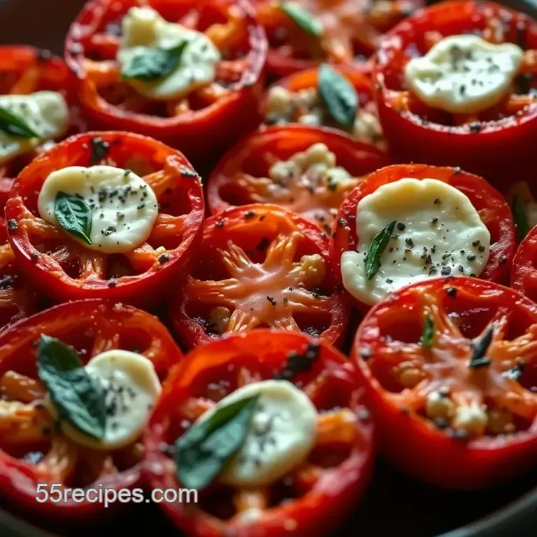 Grilled Tomatoes with Melting Cheese Delight presentation