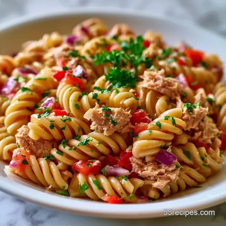 Healthy Tuna Pasta Salad with Greek Yogurt