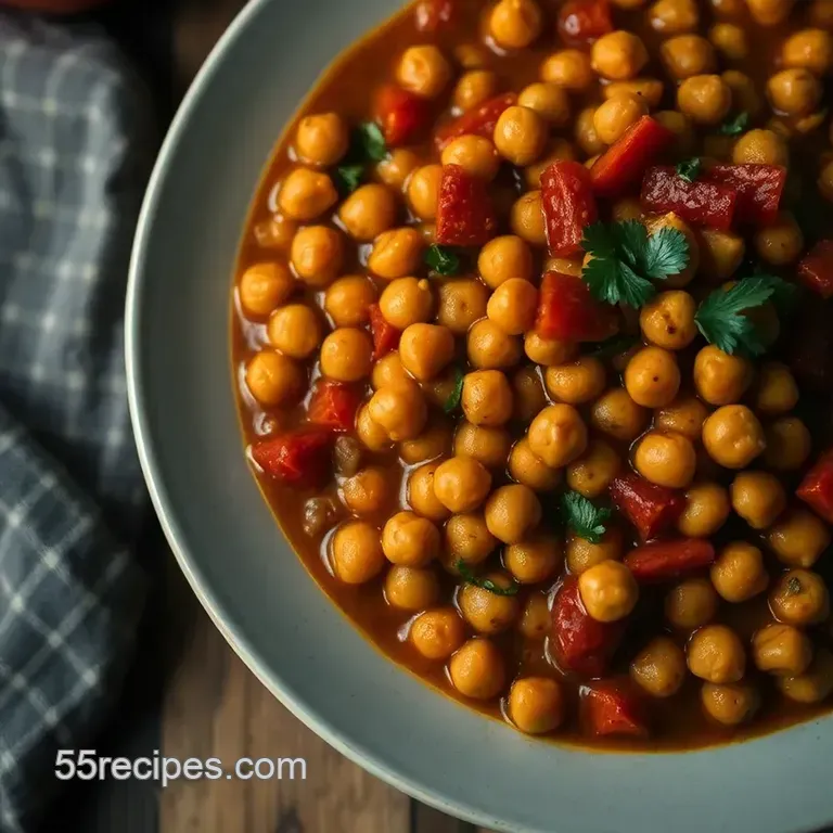Hearty Spiced Moroccan Chickpea Stew presentation