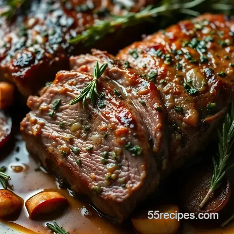 Herb-Crusted Roast Lamb Loin with Garlic and Rosemary