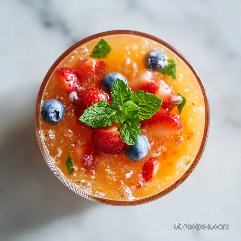 Tall glass of golden lemonade and dark iced tea, artfully layered over ice, garnished with a lemon slice.