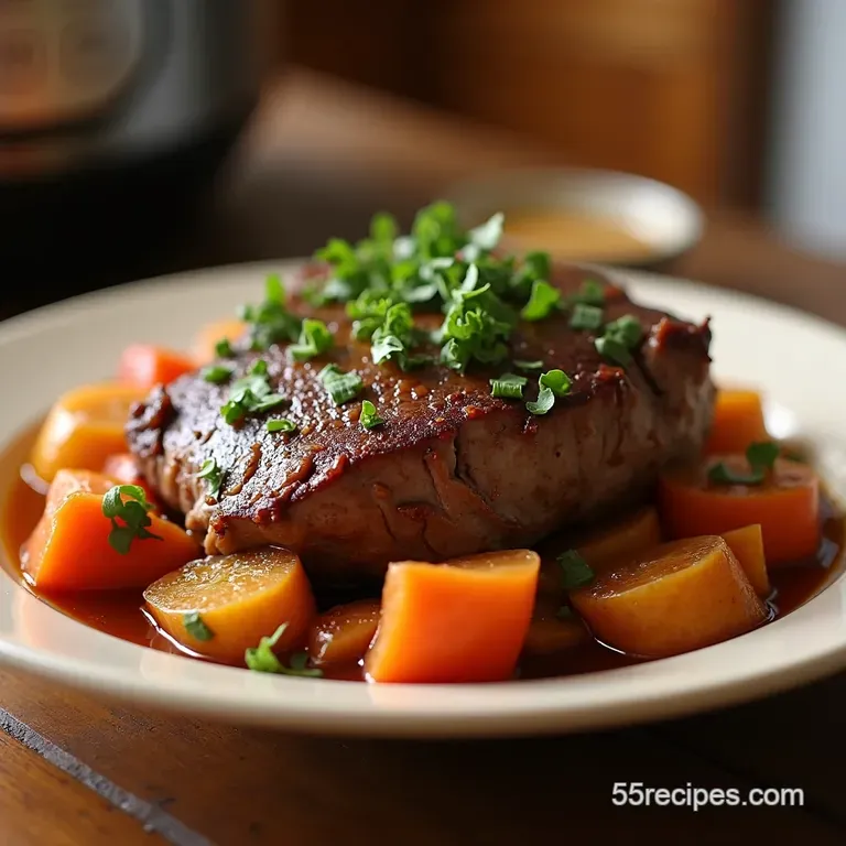 Instant Pot Slow Cooker Pot Roast Sunday Dinner Weekday Easy presentation