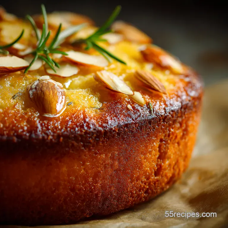 Italian Lemon Rosemary Polenta Drizzle Cake