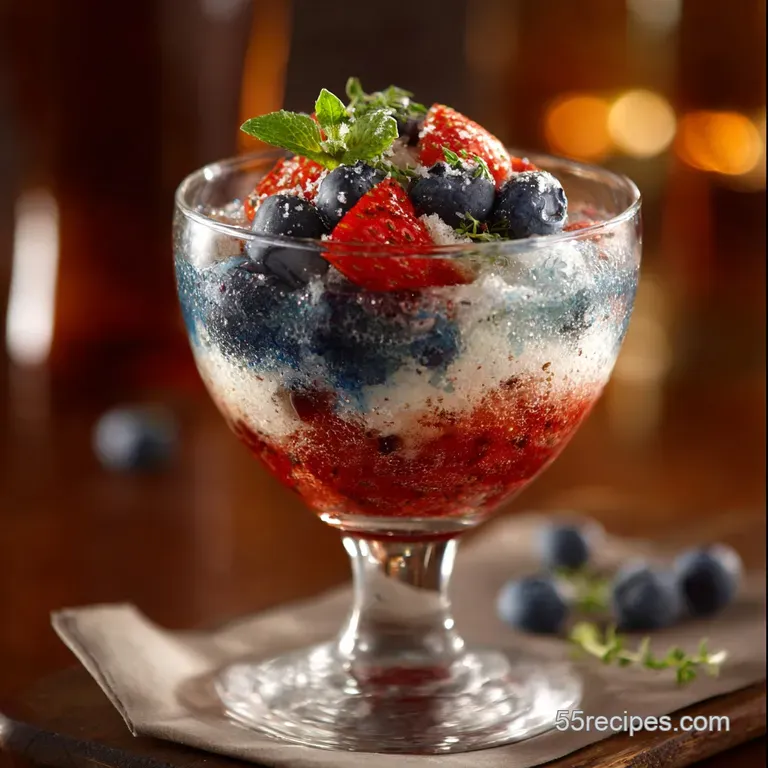 4Th of July Cocktails: the Liberty Layer Red White Blue Frozen Drink presentation