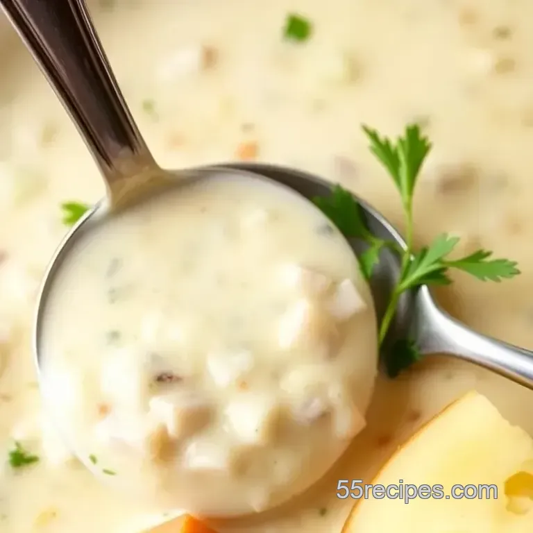Make Creamy Non-Dairy Clam Chowder Delight presentation