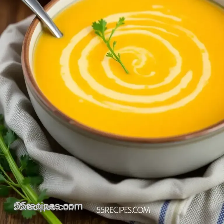 Creamy Pumpkin Beer Cheese Soup presentation