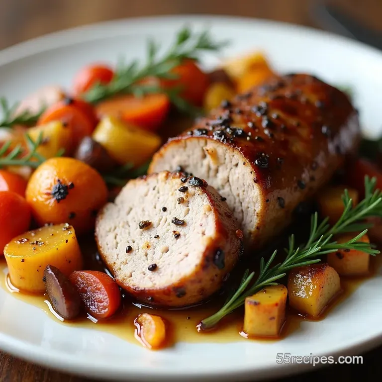 MapleBalsamic Glazed Pork with Roasted Root Vegetables