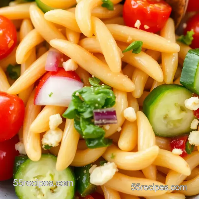 Vibrant Summer Pasta Salad with Fresh Veggies presentation