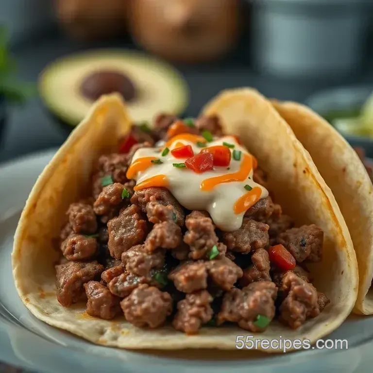 Mouthwatering Beef Tacos with Chipotle Cream