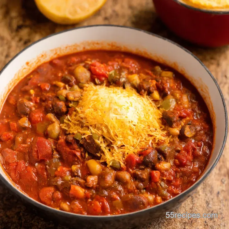 Nofuss Weeknight Chili presentation
