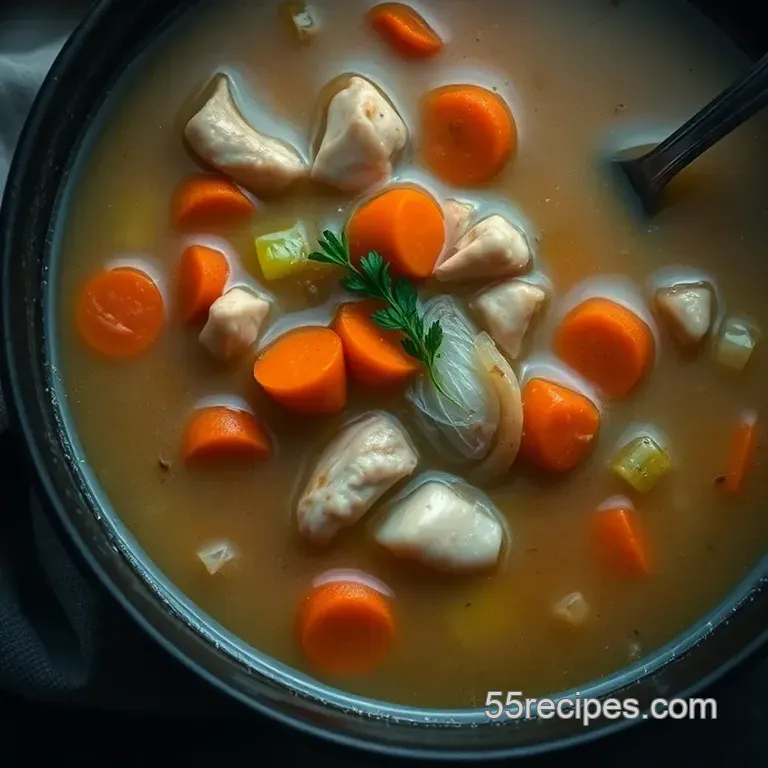 Nourishing Lemon Ginger Chicken Soup with Rice presentation