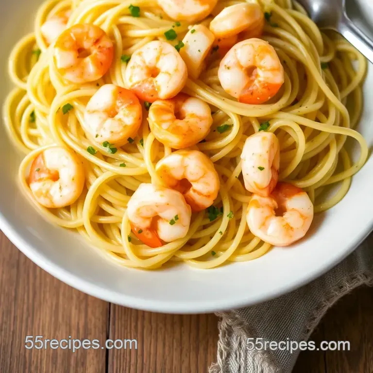 Old Bay Shrimp and Linguine presentation