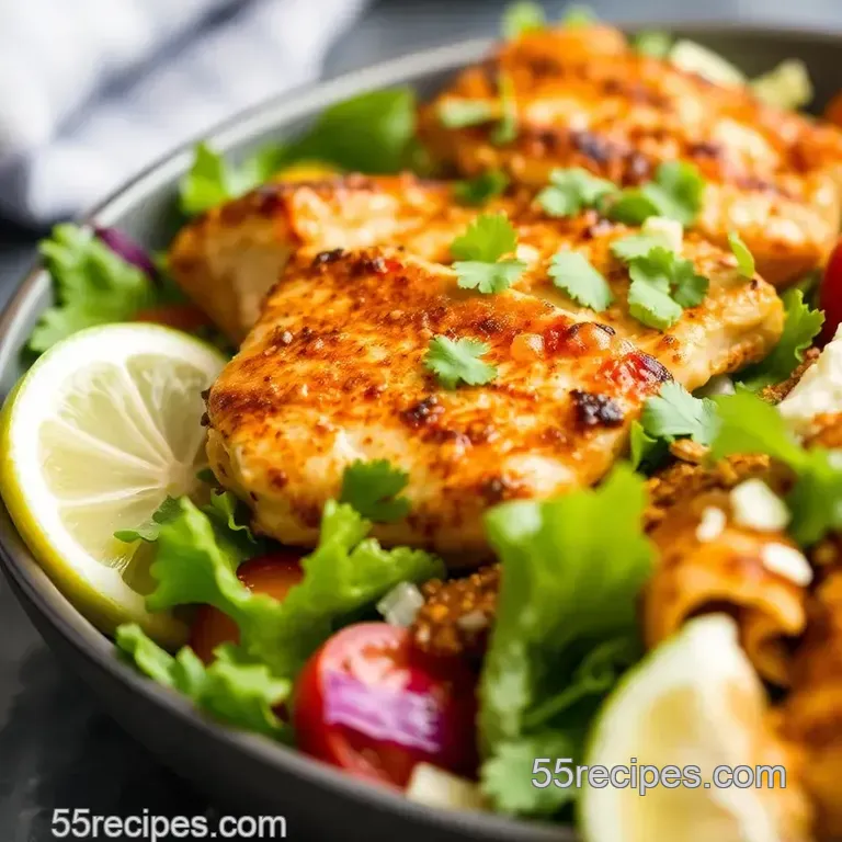 Pan-Seared Chicken: Irresistible Taco Salad presentation