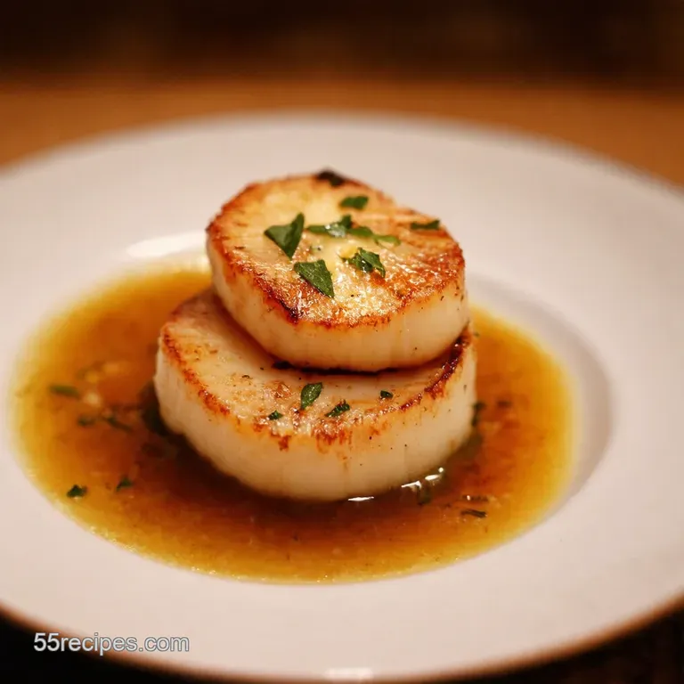Panseared Scallops with Lemonherb Butter Sauce presentation