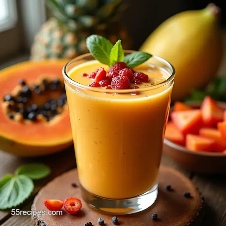 Papaya Paradise Smoothie presentation