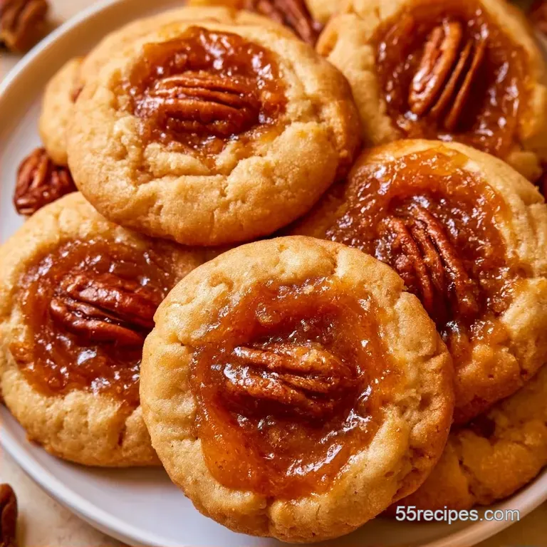 Old Fashioned Pecan Pie Thumbprint Cookies