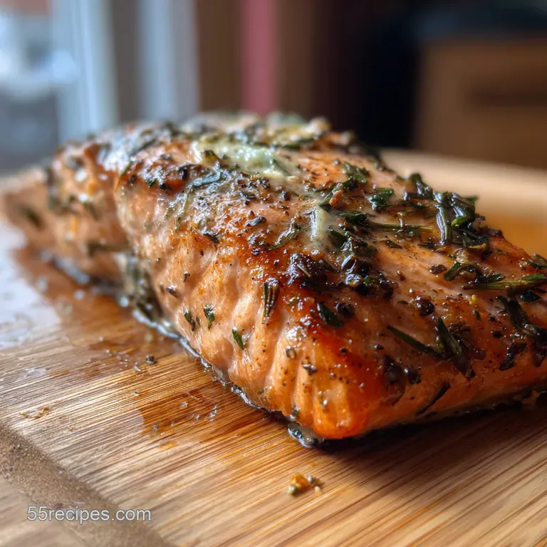 Perfect Baked Frozen Salmon No Thaw GarlicHerb Butter Recipe
