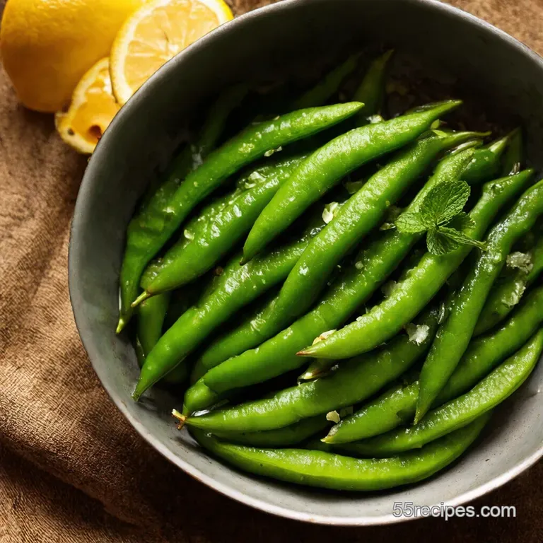 Perfectly Blanched Sugar Snap Peas with Lemon Mint presentation