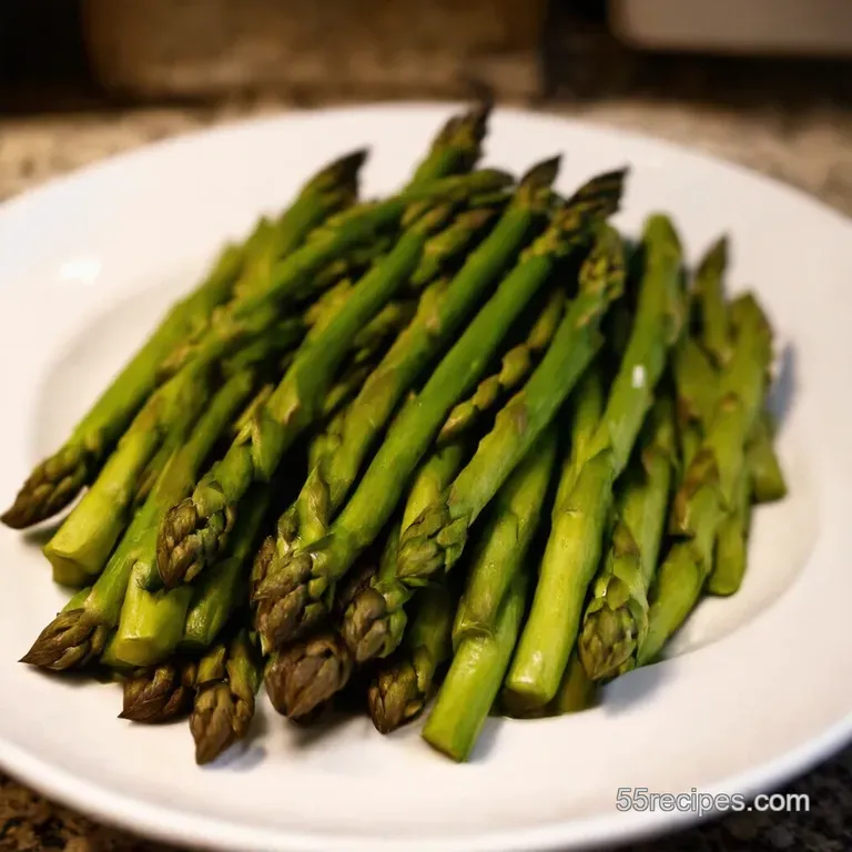 Perfectly Steamed Asparagus presentation