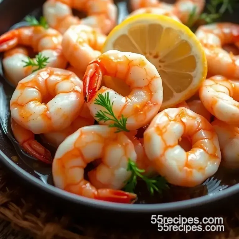 Perfectly Steamed Shrimp presentation
