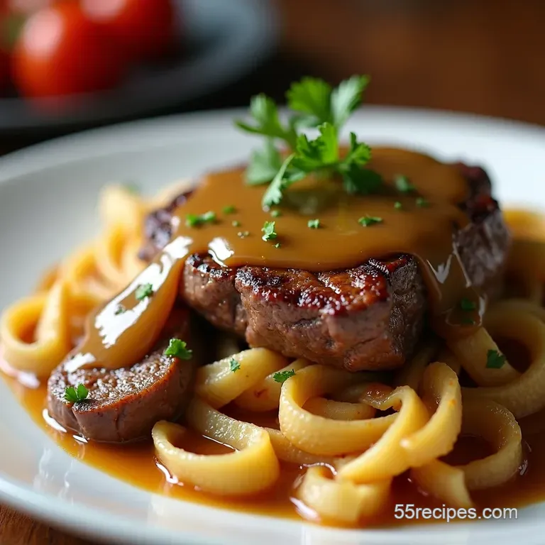 PubStyle Chopped Steak with Onion Gravy