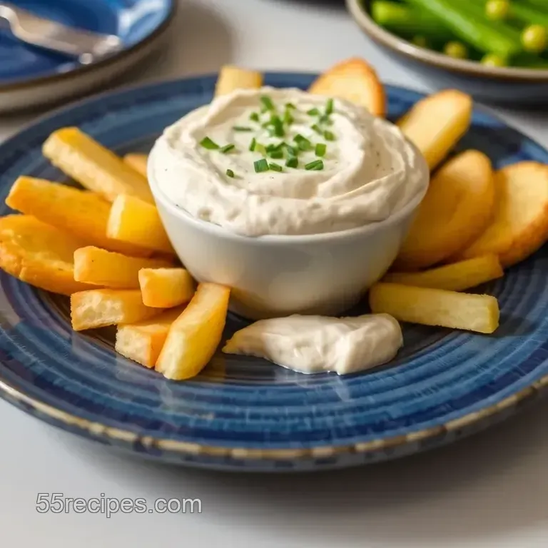 Creamy Quick Dairy-Free French Onion Dip presentation