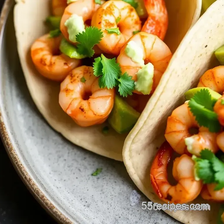 Quick Shrimp Tacos with Creamy Avocado Goodness presentation