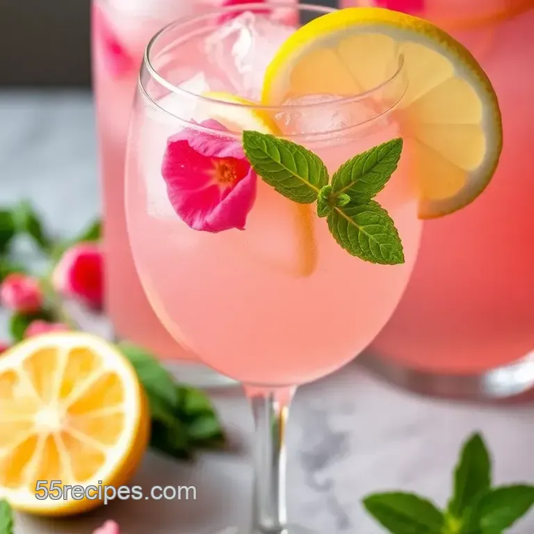 Refreshing Rose Lemonade presentation